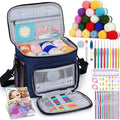 Aeelike Complete Beginner Kit 87PCS, Crochet Kit for Beginners Adults, Navy Portable Yarn Bag, 23 Crochet Hooks,Yarn 20 Colors Skeins, Instruction & Crocheting Accessories