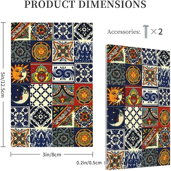 Colorful Boho Sun Moon Mexico Talavera Tile Decorative 1 Gang No Device Blank Wall Plate Oversize Hippie Mosaic Tiles Electric Unused Receptacle Decorator/Gfci Light Outlets/Switches Face Plate Cover
