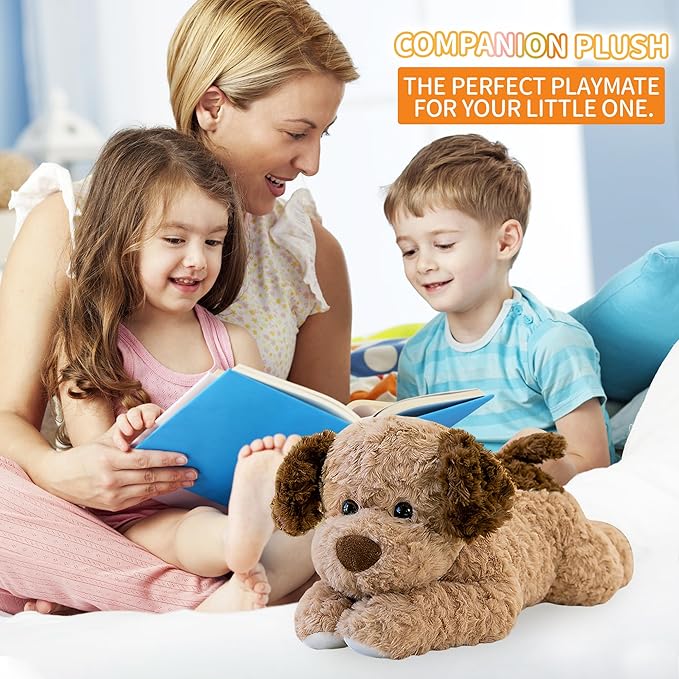 Dog Plush Dog Toy 18 Inch – Brown Weighted Stuffed Animal Dog– Ultra-Soft Plush, Durable Design, Suitable for Kids & Adults – Cozy Comfort Companion