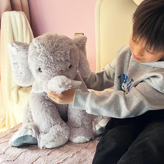 19.2 Inch Large Elephant Stuffed Animals,Clever Elephant Plush Toy for Kids, for Girls and Women,Super Soft Room Decoration(Gray).