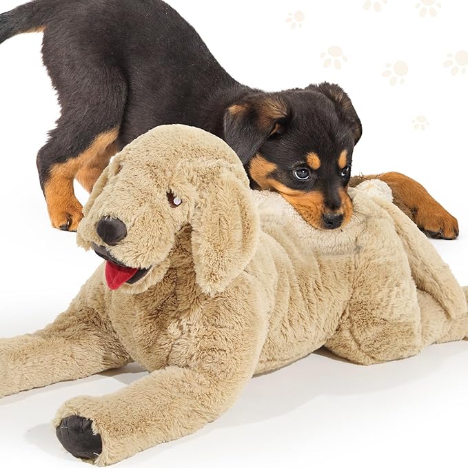 Geosar 47.2" Dog Stuffed Animals Plush, Soft Cuddly Golden Retriever Plush Toys, Large Stuffed Dog Hugging Pillow Gifts for Valentines Kids Girls Boys Birthday
