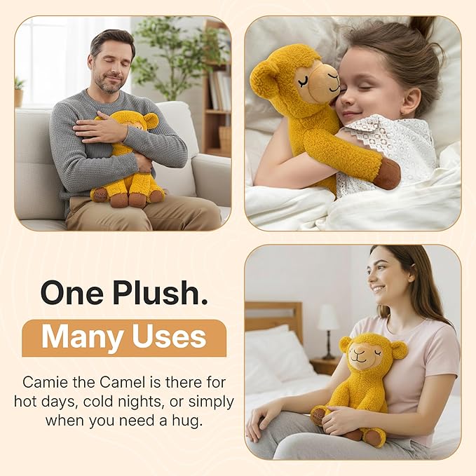 Weighted, Microwaveable & Chillable Lavander Scented Stuffed Animals, Soft & Squishy Plush Camel Toy for Warmth & Comfort - Cuddly Plushie for, Kids, Toddlers & Adults