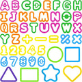 Dough Tools 47 PCS Dough Accessories with Letters Alphabet Numbers Symbols Shapes Cutters, Preschool Learning Toys for Toddlers Kids Boys Girls