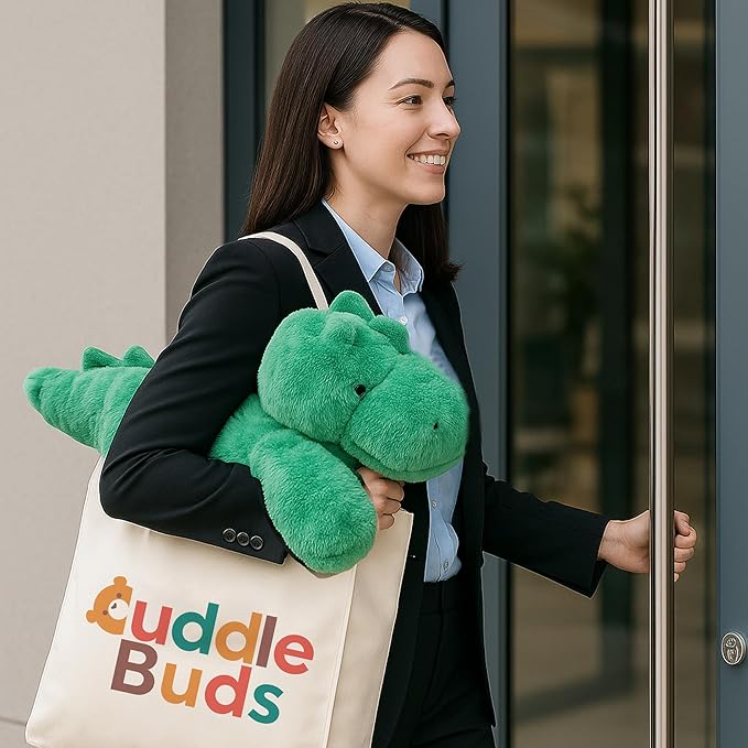 Cuddle Buds 5lbs Weighted Dinosaur Stuffed Animal for Sensory Needs, 20'' Plush Dino, Weighted Stuffed Animals for Adults, Soft Dinosaur Toy