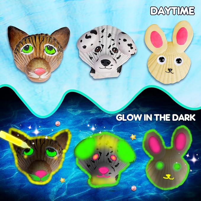 EPUMP Shell Painting Kit for Kids - Glow in The Dark Arts and Crafts Supplies Kits for Girls Boys - Kids Activities Creative Art Set Birthday Gifts DIY Paint Toys for Age 6 7 8 9 10 11 12 Years Old