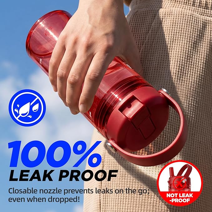 12oz Kids Water Bottle, BPA Free Thick Tritan Plastic Reusable, Clear Water Bottle with Straw, Leakproof Lid, Dishwasher Safe, Boy girl for School,Travel True Red