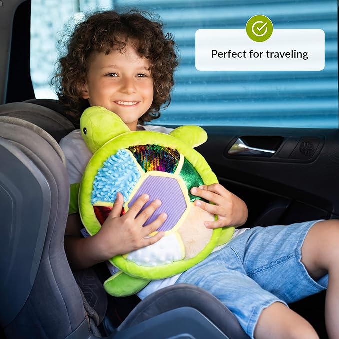 ODOXIA Sensory Turtle Stuffed Animal | Sensory Plush Toy | Fidget Stuffed Animal for Kids | Great for Sensory Needs | Sensory Stuffed Animals for Children | Sensory Pillow Plush