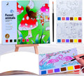 JUNQIU Watercolor Coloring Books for Kids Ages 4-8, Pocket Watercolor Painting Book for Toddlers, Arts and Crafts for Girls Gifts, Stocking Stuffers For Kids