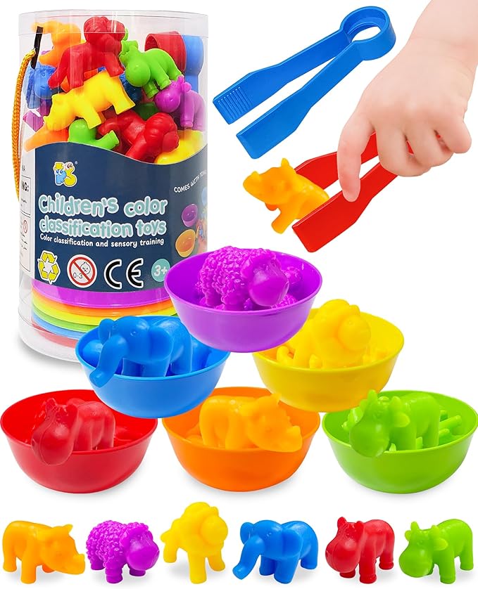 Oomloid Counting Animals Montessori Toys for 3 4 5 Years Old Boys Girls, Preschool Learning Activities Kindergarten Educational Sensory Toys Gifts for Kids Toddlers