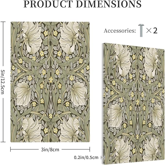 William Morris Pimpernel Flowers Plant Floral Light Switch Cover Plate 1 Gang No Device Blank Electrical Wall Plates Faceplate Decorative Switch Plate Covers for Farmhouse Living Room Decor