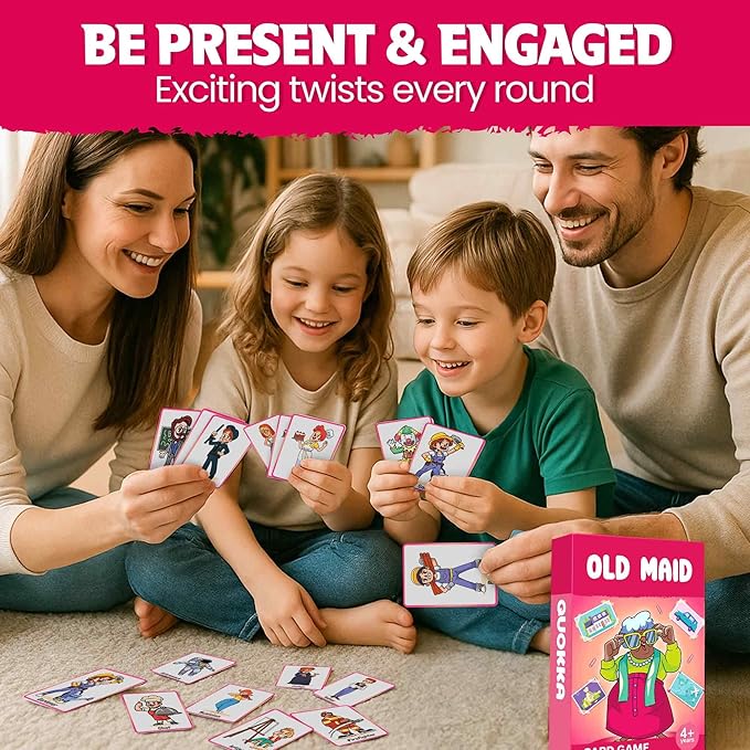 QUOKKA Old Maid Card Game for Kids Ages 4–8 – Fun Family Game with Cute Characters, Perfect for Travel, Playdates, Family Time – Educational & Engaging Playing Cards for Kids, Fast to Play