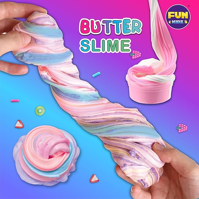 36 Big Cupcake Butter Slime Packs for Girls, FunKidz Two Toned Butter Slime Kit for Kids Party Favors Premade Bulk Slime Toys