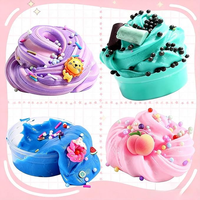 15Pack Butter Slime Kit with Scented DIY Slime for Girls and Boys, Super Soft, Non-Sticky Stress Relief Toy, Party Favors and Birthday Gift