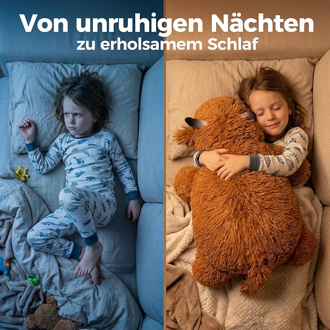 Mewaii Mom's Choice Award | 4 lbs Weighted Stuffed Animals Highland Cow - 23" Heavy Weighted Plush & Stuffy - Realistic Scottish Cow Plushy Gift for Kids & Adults - Large Cuddly Weighted Cow Toy
