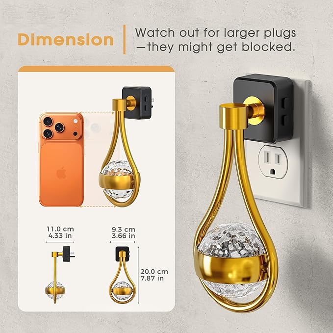 Briignite RGB Night Lights Plug into Wall, Color Changing Nightlight with Dusk to Dawn Sensor, 330° Rotating Night Light with Waterdrop Design, Ideal for Bedroom, Living Room, Home Decor, 2pack
