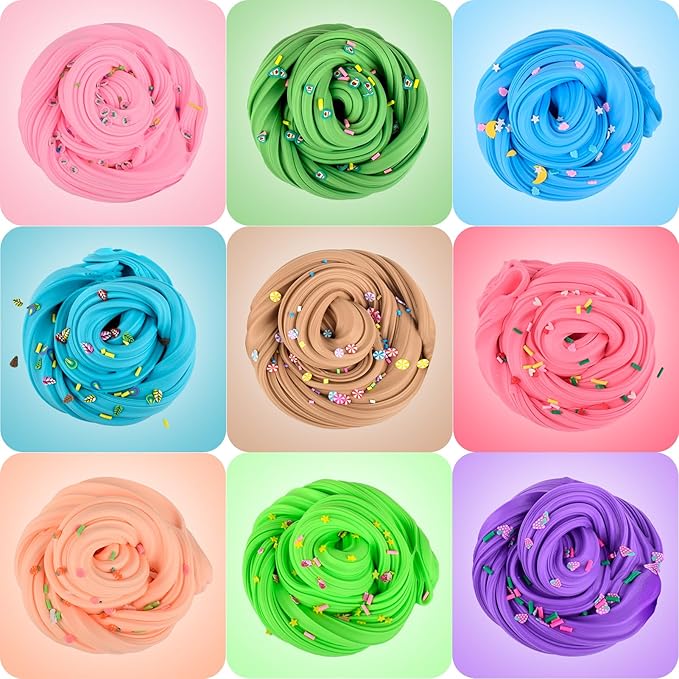 WUHUANIU 20 Packs Multicolor Butter Slime Kit, Super Stretchy & Non-Sticky, Slime Party Favors for Kids & Adults, Goodie Bag Stuffers