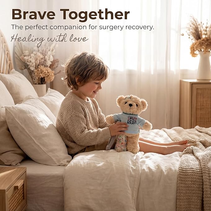 10" Broken Leg Bear with Adjustable Cast & Plush Crutch - Get Well Stuffed Animal for Kids. Knee Surgery Recovery Gifts for Teen - Teddy Bear with Broken Leg