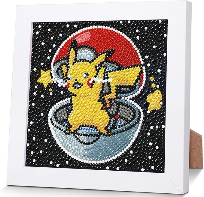 KOJEFCV Cartoon Diamond Art Painting Kits for Kids with Frame,Cartoon Diamond Art for Kids Ages 4-8-12,Easy Gem Kit Kid with Beautiful Package for Gift Home Wall Decor(7x7inch)