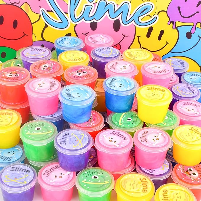 120 Pack Galaxy Bulk Slime Kit, Slimes Party Favors for Kids, Stress Relief Toys, Classroom Rewards and Birthday Goodie Bag Fillers, Non-Sticky, Squishy Toy Stress Relief Slime for Girls and Boys