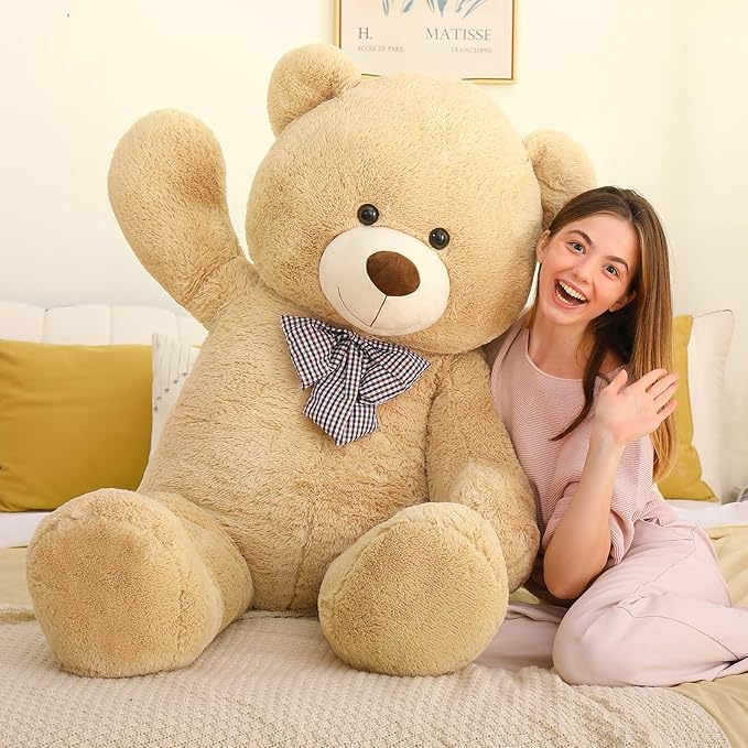 MaoGoLan Giant Teddy Bear Plush 5 Feet, Life Size Large Teddy Bear Stuffed Animal 5 Feet,Soft and Fluffy Big Teddy Bear Gift for Baby Shower,Christmas,Valentines