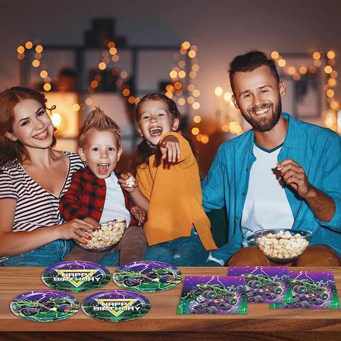 40pcs Trucks Party Supplies Trucks Birthday Party Decorations Plates and Napkins for 20 Guests Trucks Theme Party for Boys