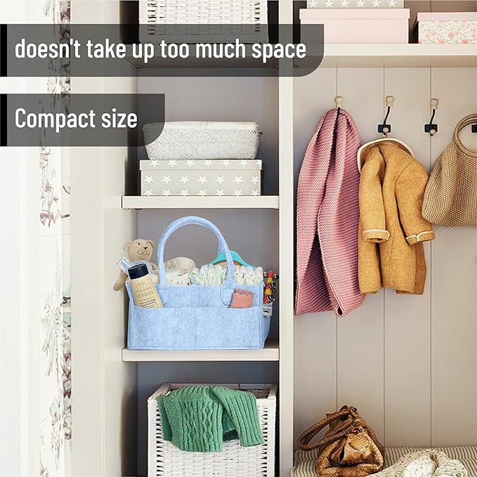Mr. Pen- Baby Diaper Caddy Organizer, Sky Bliss, Nursery Storage Bin and Car Organizer for Diapers and Baby Wipes