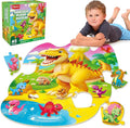 SYNARRY Dinosaur Floor Puzzles for Kids Ages 4-6, Large 45 Piece Floor Puzzles for Kids Ages 3-5, Puzzles for 4-8 Years Old, Dinosaur Toys Easter Basket Stuffers Gifts for 3 4 5 6 7 8 Year Old Boys
