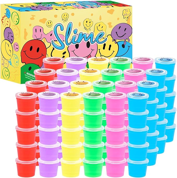 120 Pack for Kids Clear Crystal Bulk Slime Kit, Slimes Toys for Girls and Boys, Stress Relief, Non-Sticky, Classroom Reward, Easter Party Favors Supplies