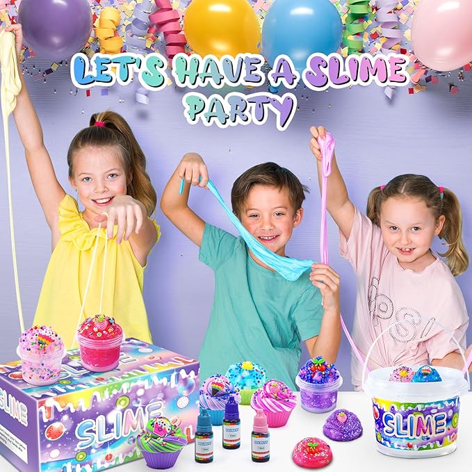 Elover Clear Slime Making Kits with Premade Slime for Kids DIY with 35 Sets Add-ins Jumbo Kit for 6-12 Years Old Girls Boys Present Party Favors, Large