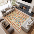Geometric Washable Rugs 8×12ft Chessboard Kids Play Mat, Rectangular Snake Ladder Non Slip Low-Pile Floor Carpet for Nursery Kids Girls Boys Room Living Room Dinning Room Bedroom Decor