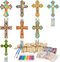 gisgfim 16 Pack Easter Cross Wind Chime Crafts Kits for Kids Make Your Own Sunday School Craft Religious Christian Crafts Wooden DIY Arts for Party School Classroom Decorations Supplies Birthday Favor
