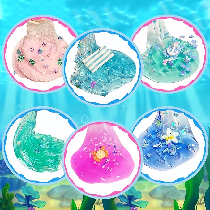 7 Pack Slime Kits, Butter Slime,Cloud Slime kit for Girls Ages 8-12,Crunchy Slime Kit,Party Favors for Girls and Boys