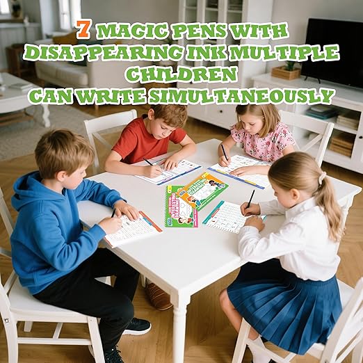 Magic Grooved Writing Practice for Kids Ages 3–5, Reusable Grooved Writing Books for Kids 3–5, Handwriting Practice for Kids 5–7, Preschool Tracing Workbook & Learning Activities