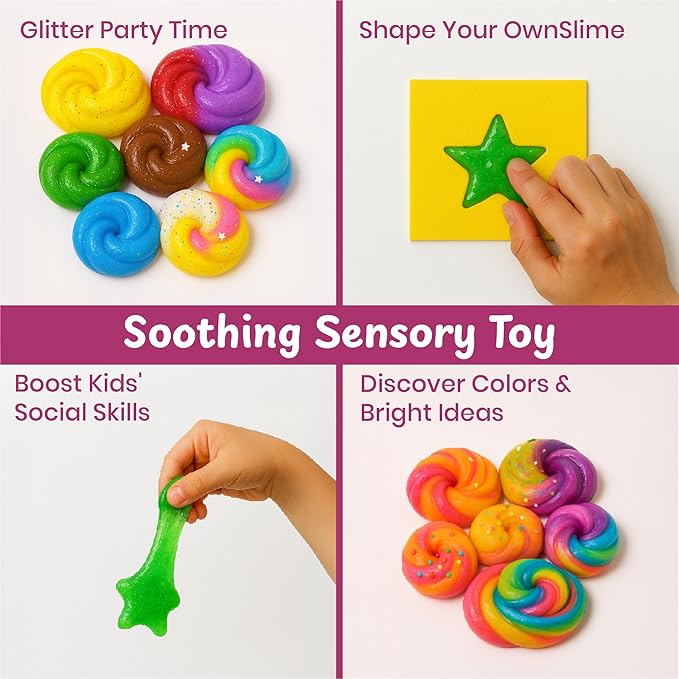 DIY Slime Making Kit for Kids 4+ Years, 10+ Glitter, Scented, Butter Slime Activities, Unicorn, Dinosaur, Mermaid, Best Slime Kit for Boys & Girls, Instruction Manual & Collectibles, Ideal for Gifting