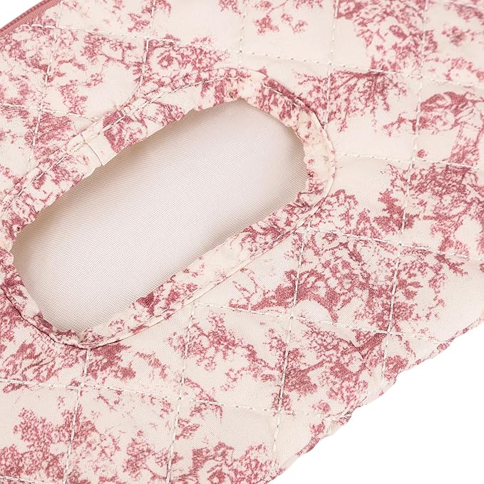 Quilted Baby Diaper and Wipes Pouch Portable Mommy Bag for Stroller Reusable Wipes Pouch with Lanyard (Pink Style 1)
