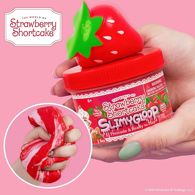 Strawberry Shortcake Scented Cloud Slime, Fluffy Strawberry Scented Slime, Birthday Party Favors for Kids 8-12