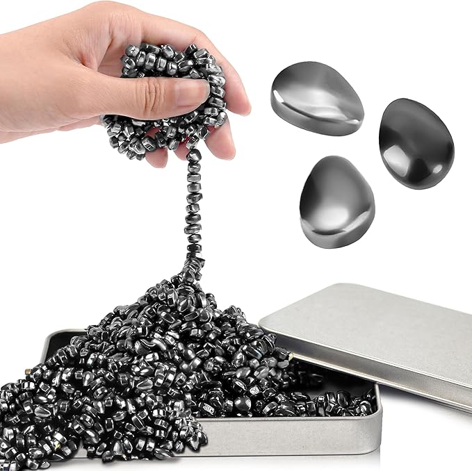 Fidget Toys For Teen Boys Adult, 1000pc Metal Cool Gadgets Gift Quiet Office Desk Sensory Stress Fidgets Beads Balls Stones Toy Anxiety Relief Items For Teen Girls ADHD Autism Autistic Ferrite Putty