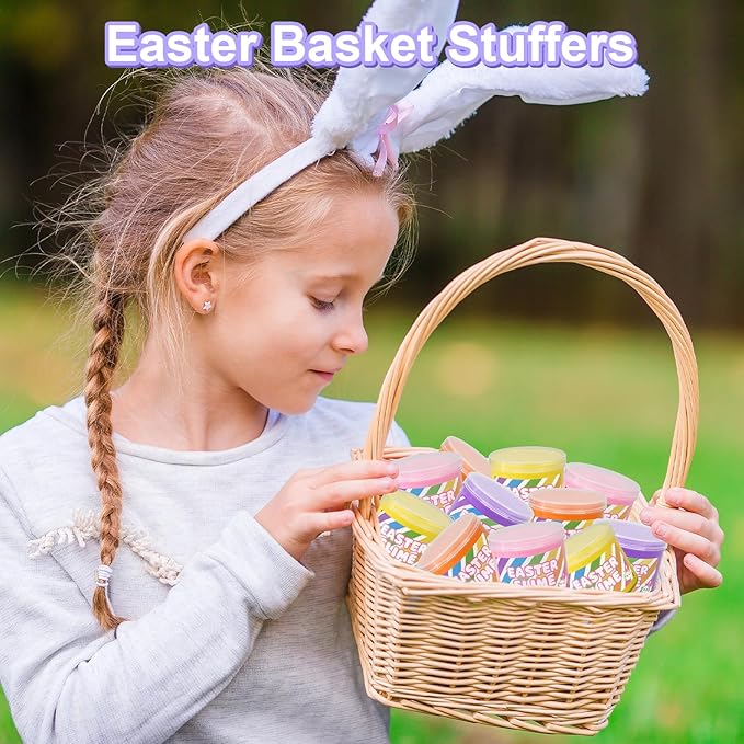Easter Slime Party Favors Supplies for Kids 8 Pack, Easter Basket Stuffers Essentials for Tween, Non Candy Goodie Treat Bag Fillers for Boys Girls, Small Fidget Toys Gifts Trinkets Prizes for Toddlers