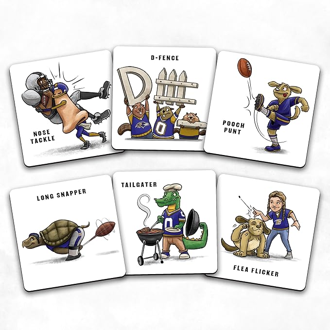 YouTheFan NFL Officially-Licensed Memory Match Game - Humorous, Team-Specific, Original Hand-Drawn Artwork, Fun for The Whole Family, for Fans Young and Old