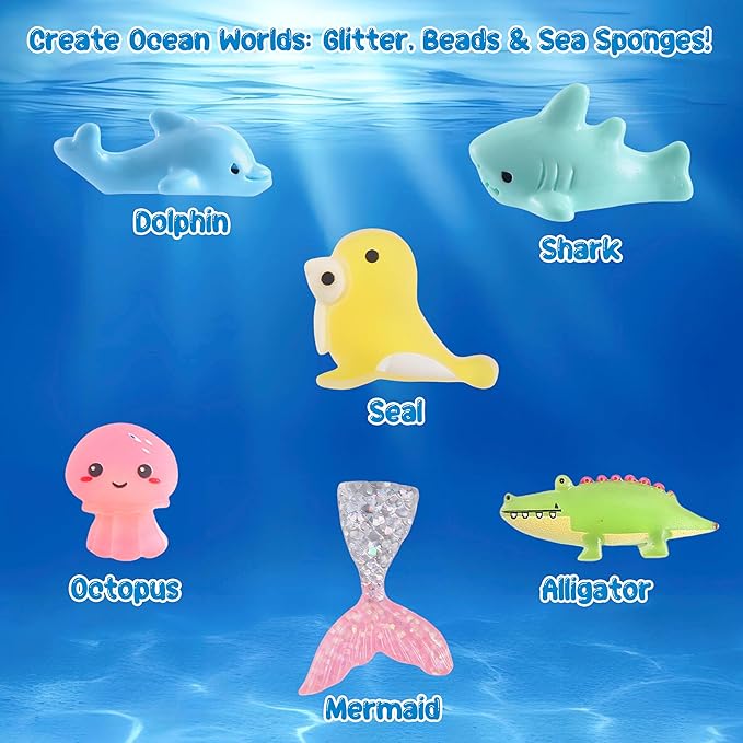 Swamp Explorer Slime Kit - Slime Party Favors for Kids, Resin Alligator Charm & Glitter with Ice Cream Tub- Non-Sticky Sensory Toys for Kids 5-12, Classroom Treasure Birthday