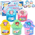 5 Pack Axolotl Crystal Butter Slime Kit, a Soft and Elastic Non Sticky Stress Relieving Toy, Suitable for Children Aged 8-12 Years Old for Classroom Parties and Gatherings