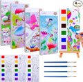 JUNQIU 4Pack Paint with Water Books for Kids Ages 4-8, Mess Free Coloring for Toddlers, Watercolor Coloring Books, Easter Basket Stuffers For Girls Boys, Stocking Stuffers For Kids