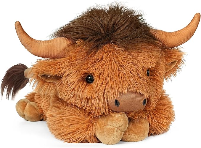 WDXDSOB Weighted Highland Cow Stuffed Animals, 4.2 Lbs Weighted Highland Cow Plush for Kids & Adults, 21.6 Inch Large Cattle Pillow Toy Gift for Christmas Birthday Gift