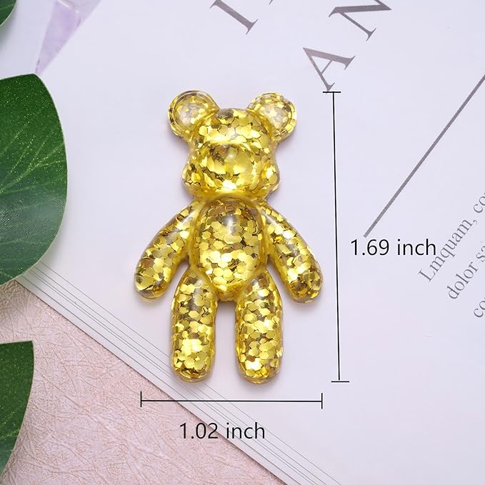 Aesnefe Worry Bear, Pocket Bear Hug, Anxiety Gifts for Men Women, Anxiety Relief Gifts, Mental Health Positivity Gift for Anxious Friend, Back to School Reminder of Comfort, Gold