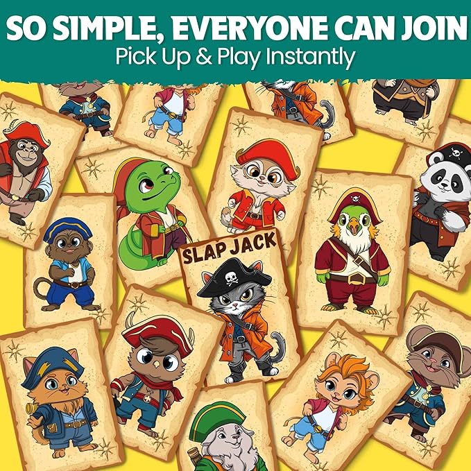 QUOKKA Slap Jack Card Game for Kids Ages 4–8 – Fun Family Game with Cute Characters, Perfect for Travel, Playdates, Family Time – Educational & Engaging Playing Cards for Kids, Easy to Learn