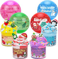 4 Pack Christmas Slime Balls with Charms, Christmas Stocking Stuffers for Kids, DIY Butter Slimes Sensory Toys, Slime Party Favors for Girls Boys, Halloween Xmas Gifts for Girls & Boys Kids Ages 4-12