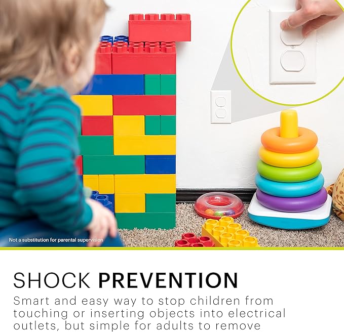 Power Gear Child Safety Electrical Outlet Covers, 30 Pack, Tamper‑Resistant Plug Protectors for Standard Wall Outlets, Baby‑Proof & Child‑Proof Safety Caps, White, 69311