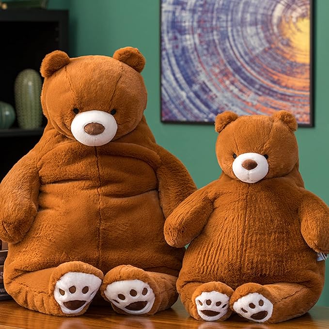 Bear Weighted Stuffed Animals, 17" 3.5 lbs Weighted Bear Plush Toy Large Brown Bear Weighted Plush Animal Pillow Gifts for Boys and Girls
