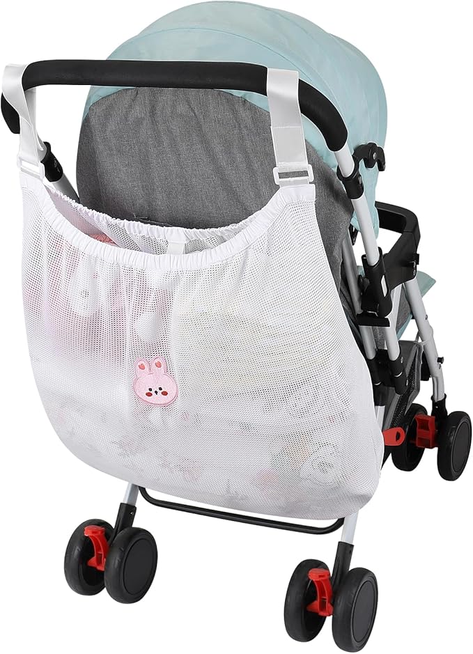 Accmor Universal Stroller Organizer, Large Storage Stroller Bag Fits for Uppababy, Nuna, Britax, Doona Strollers, Non-Slip Adjustable Storage Mesh Caddy Accessories for Stroller Crib