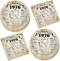 CHUNNIN 50pcs 50th Birthday Plates and Napkins 50th Birthday Party Decorations Vintage Back in 1976 Dessert Plates Vintage 1976 50th Theme Disposable Dinnerware for Men Women Party Supplies